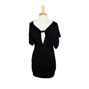 LA PERLA Donna White TWISTED CUTOUT Jersey Tee Dress COVER-UP Size Small